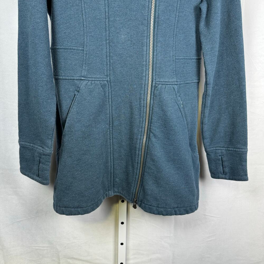 Athleta Peplum Long Sleeve Full Zip Sweater Coat Jacket Blue Ladies Size… - Picture 3 of 8